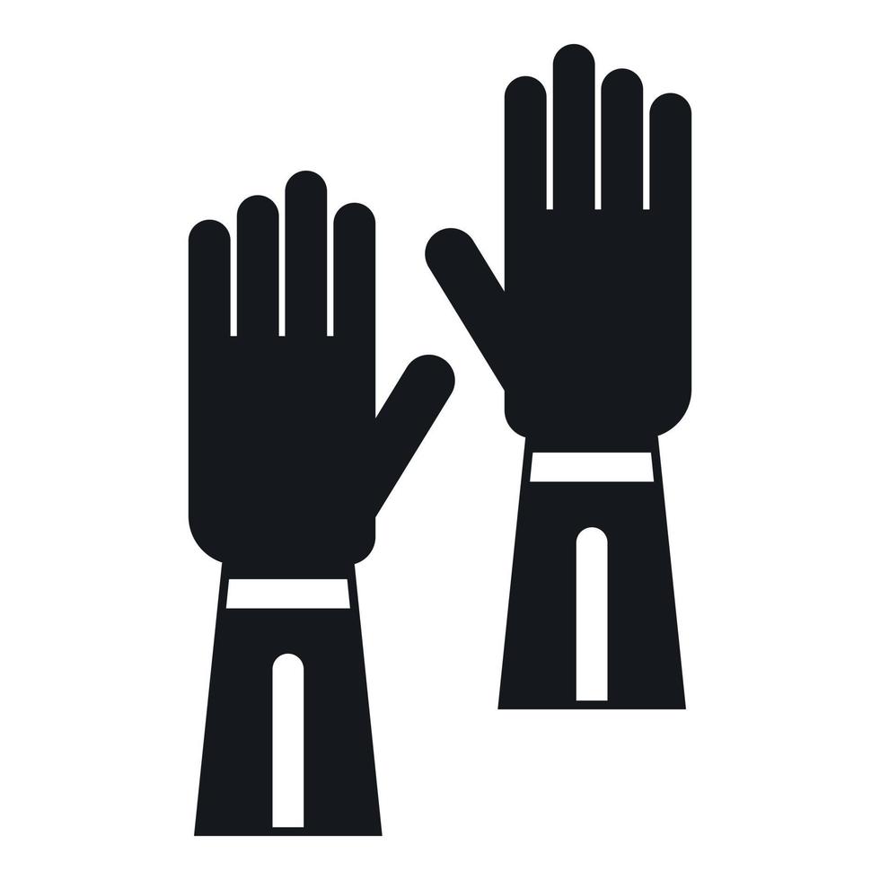 icono de guantes, estilo simple vector