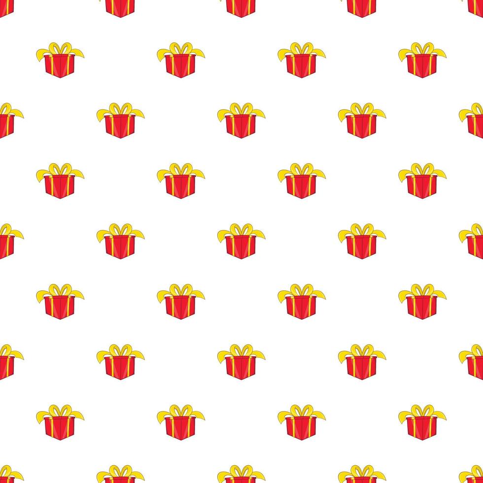 Gift in box pattern, cartoon style vector