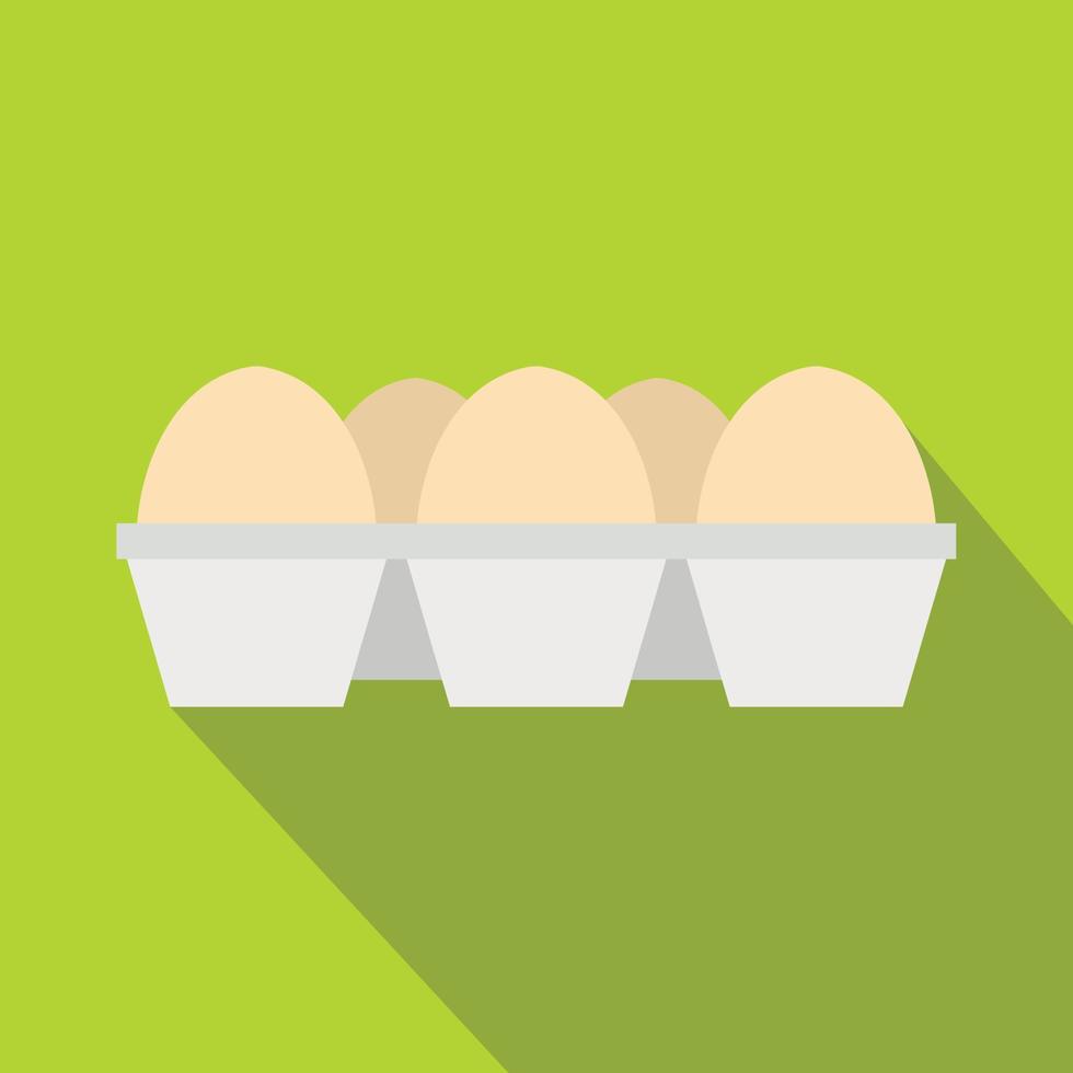 Eggs in carton package icon, flat style vector