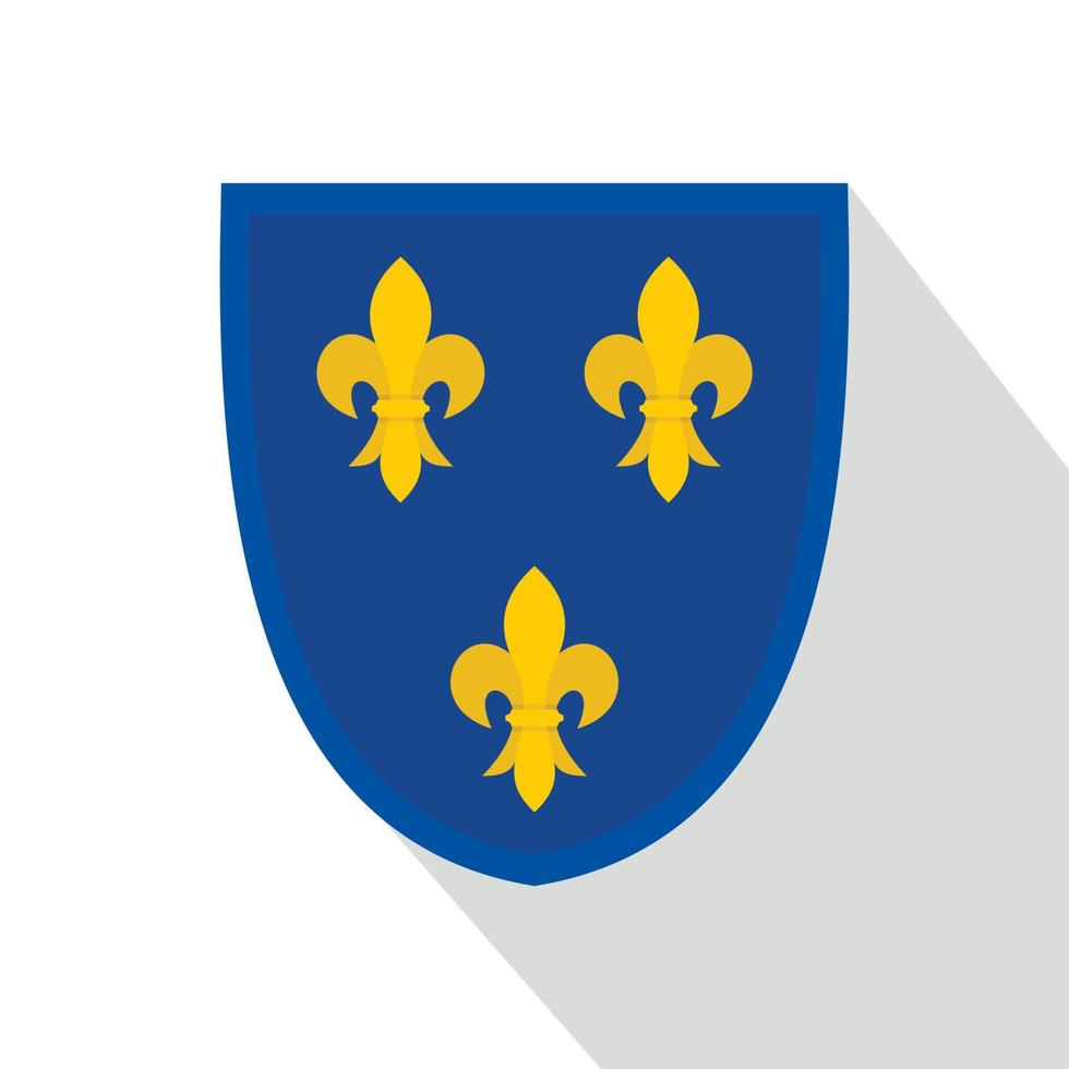 Heraldic lilies of France icon, flat style vector