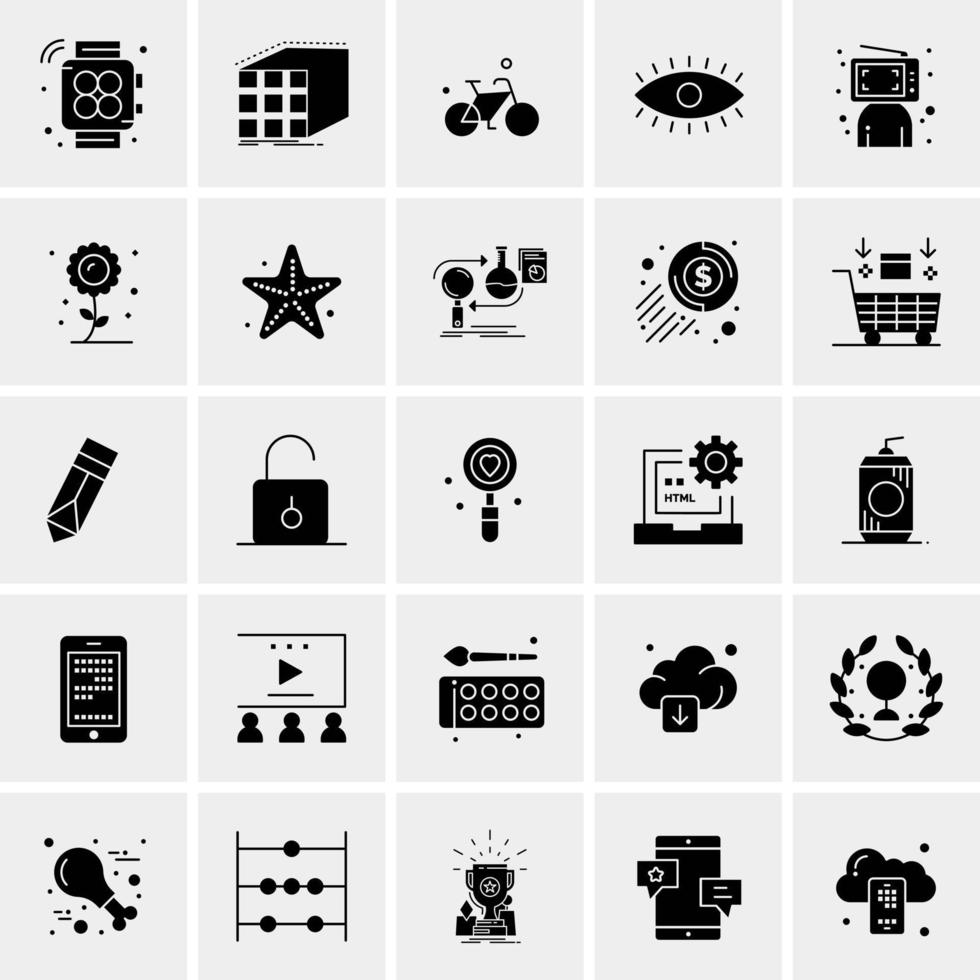 25 iconos de negocios universales vector ilustración de icono creativo para usar en proyectos relacionados con la web y dispositivos móviles