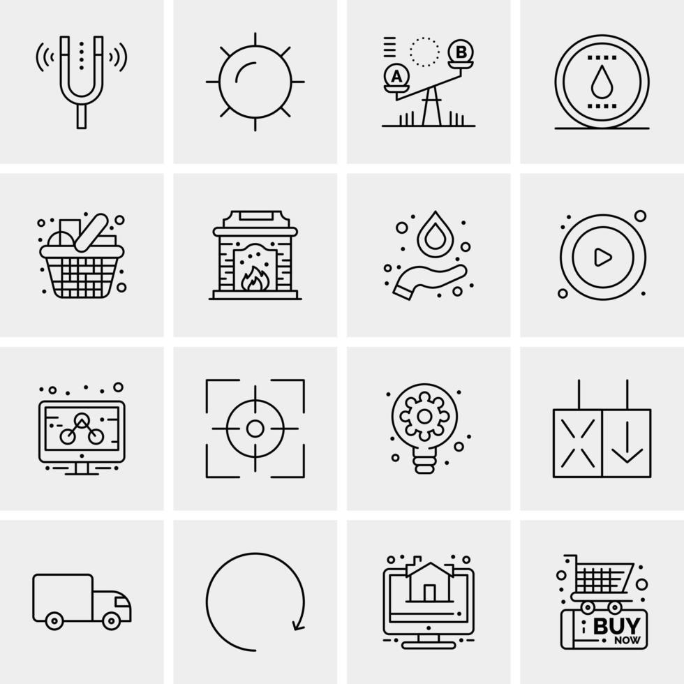 16 iconos de negocios universales vector ilustración de icono creativo para usar en proyectos relacionados con la web y dispositivos móviles