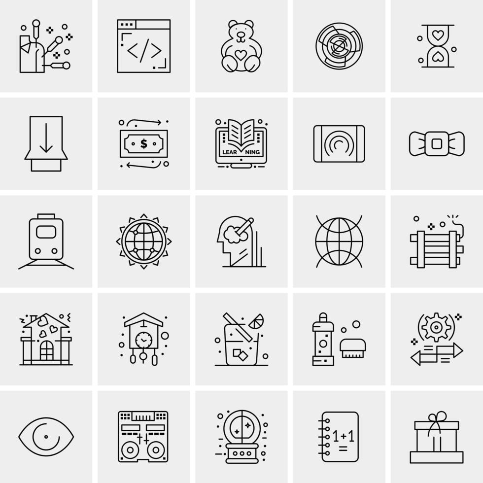 25 iconos de negocios universales vector ilustración de icono creativo para usar en proyectos relacionados con la web y dispositivos móviles