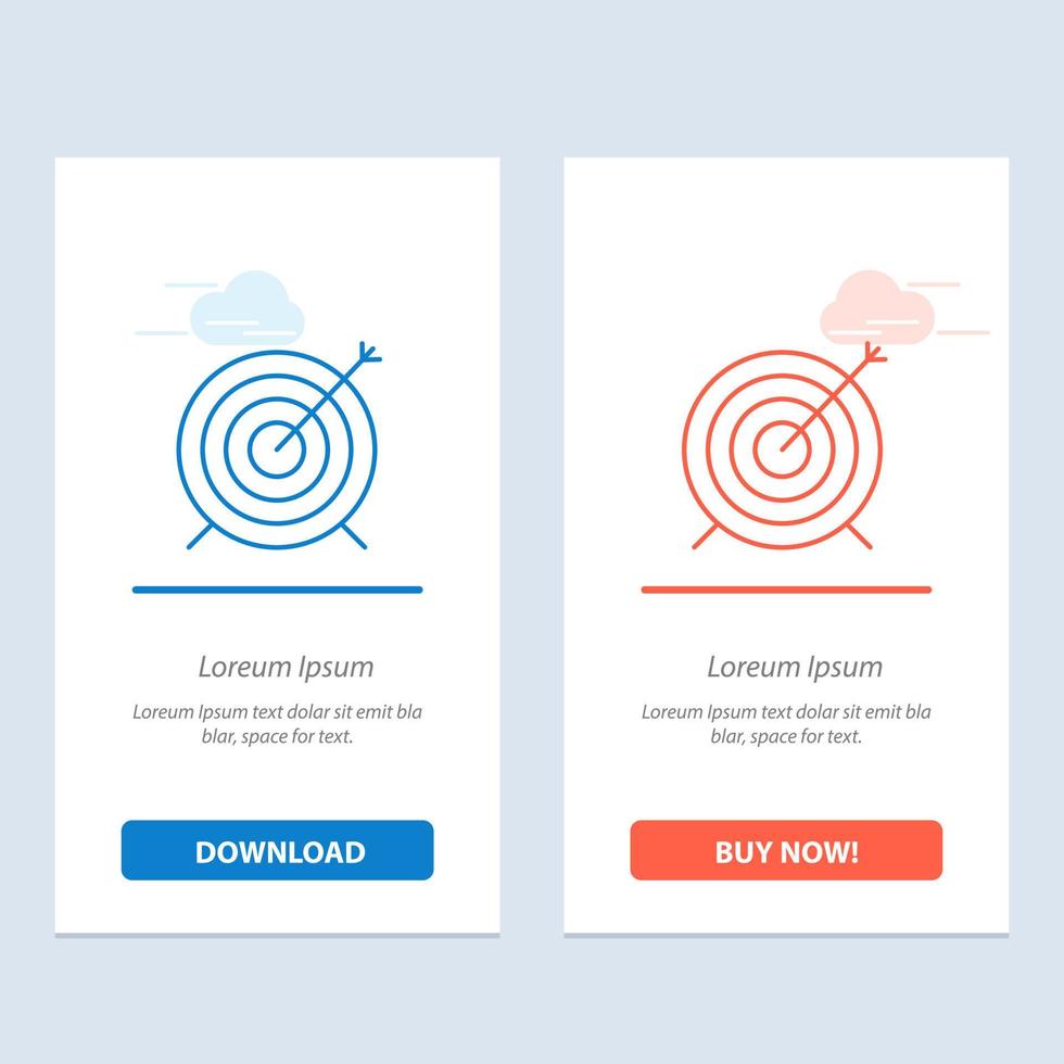 Target Dart Goal Focus  Blue and Red Download and Buy Now web Widget Card Template vector