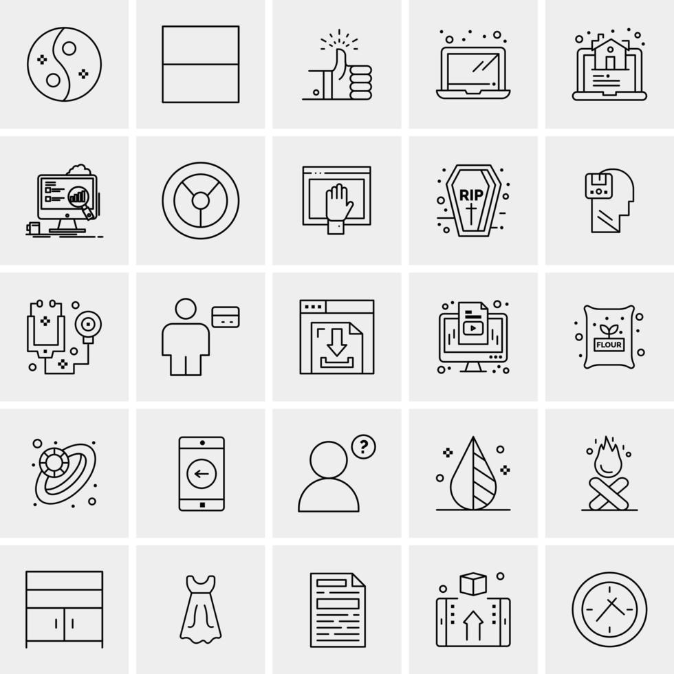 25 iconos de negocios universales vector ilustración de icono creativo para usar en proyectos relacionados con la web y dispositivos móviles