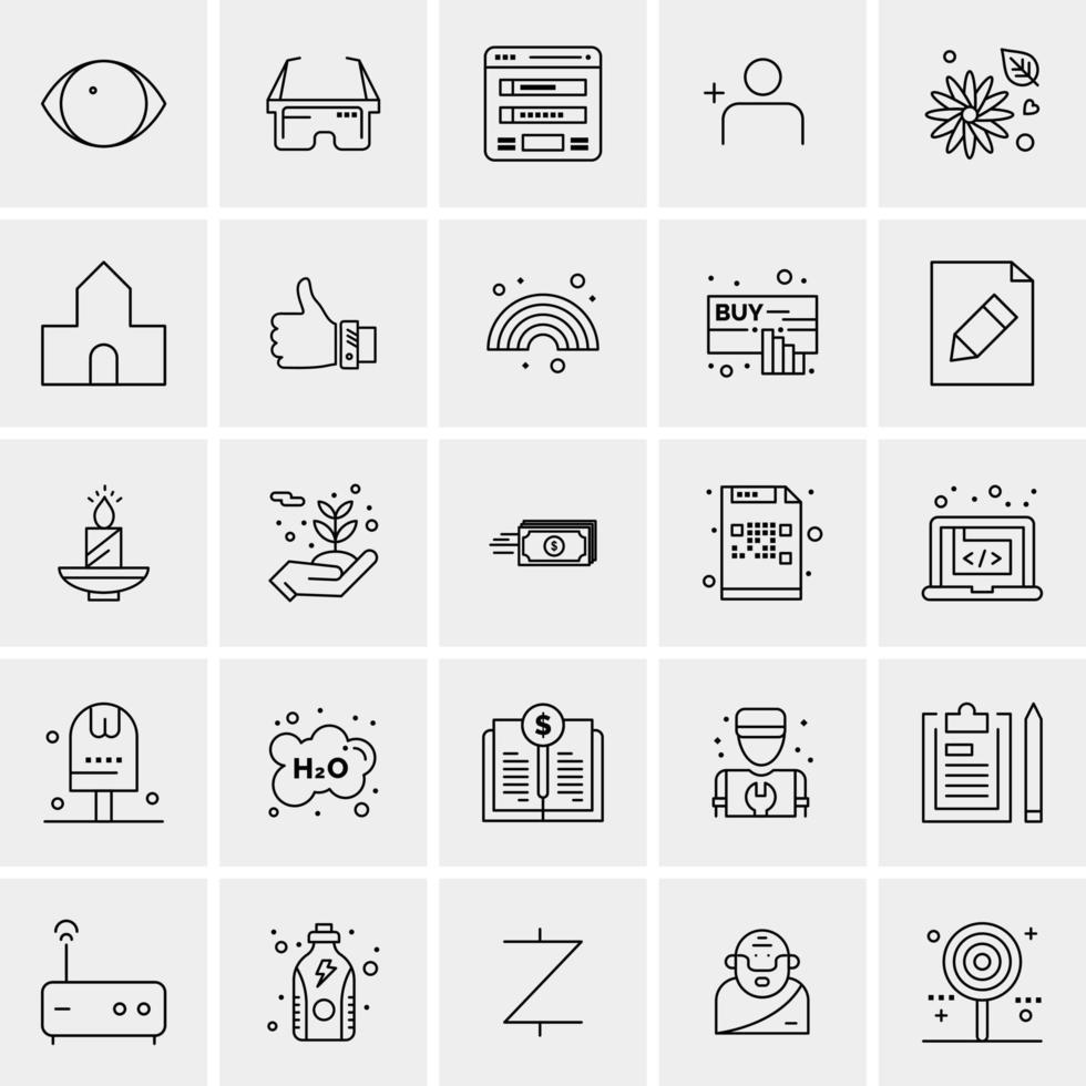 25 iconos de negocios universales vector ilustración de icono creativo para usar en proyectos relacionados con la web y dispositivos móviles