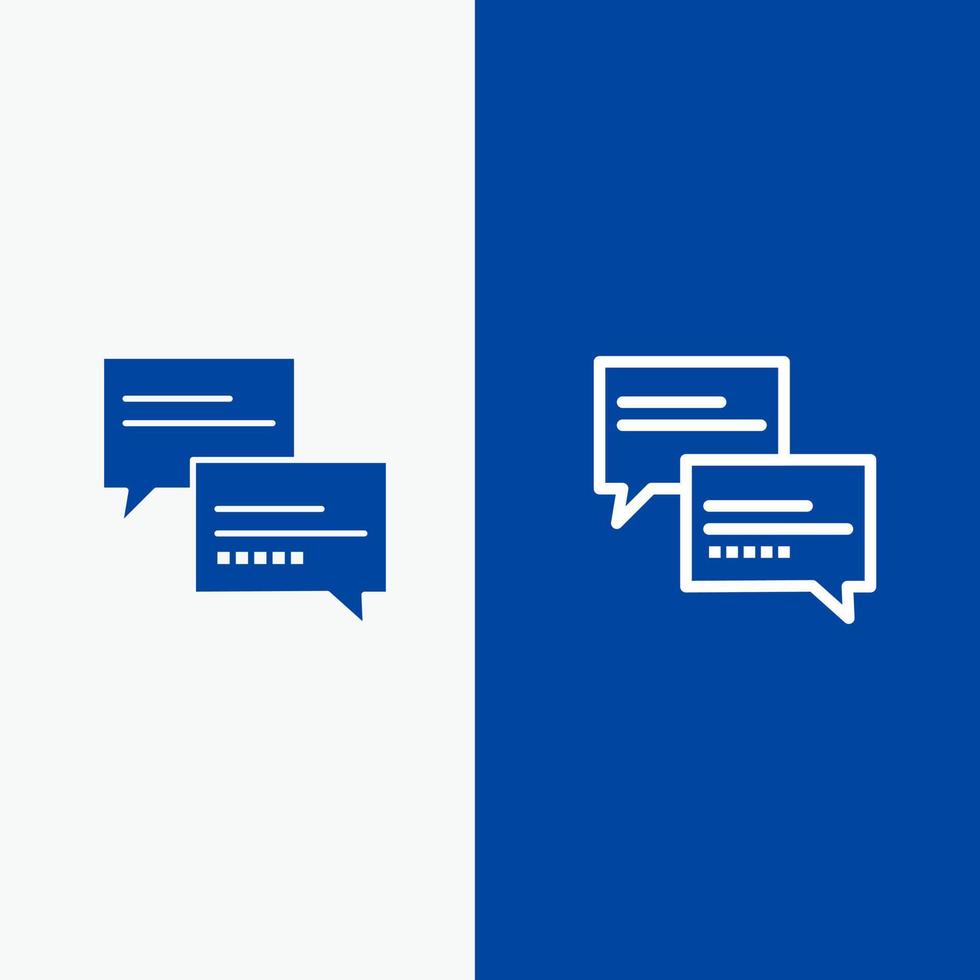 Chat Comment Message Education Line and Glyph Solid icon Blue banner vector