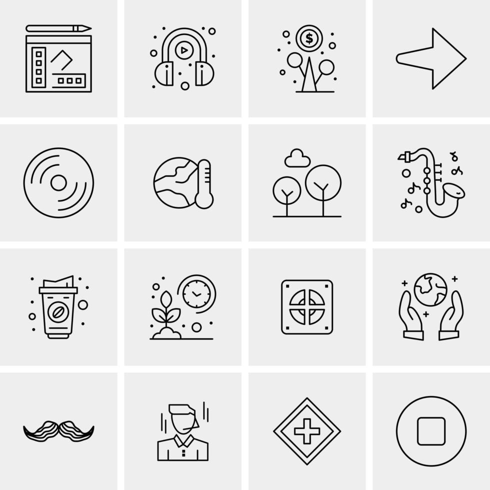 16 Universal Business Icons Vector Creative Icon Illustration to use in web and Mobile Related project