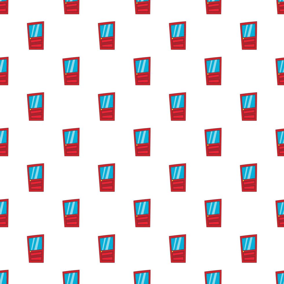 Door with glass pattern, cartoon style vector