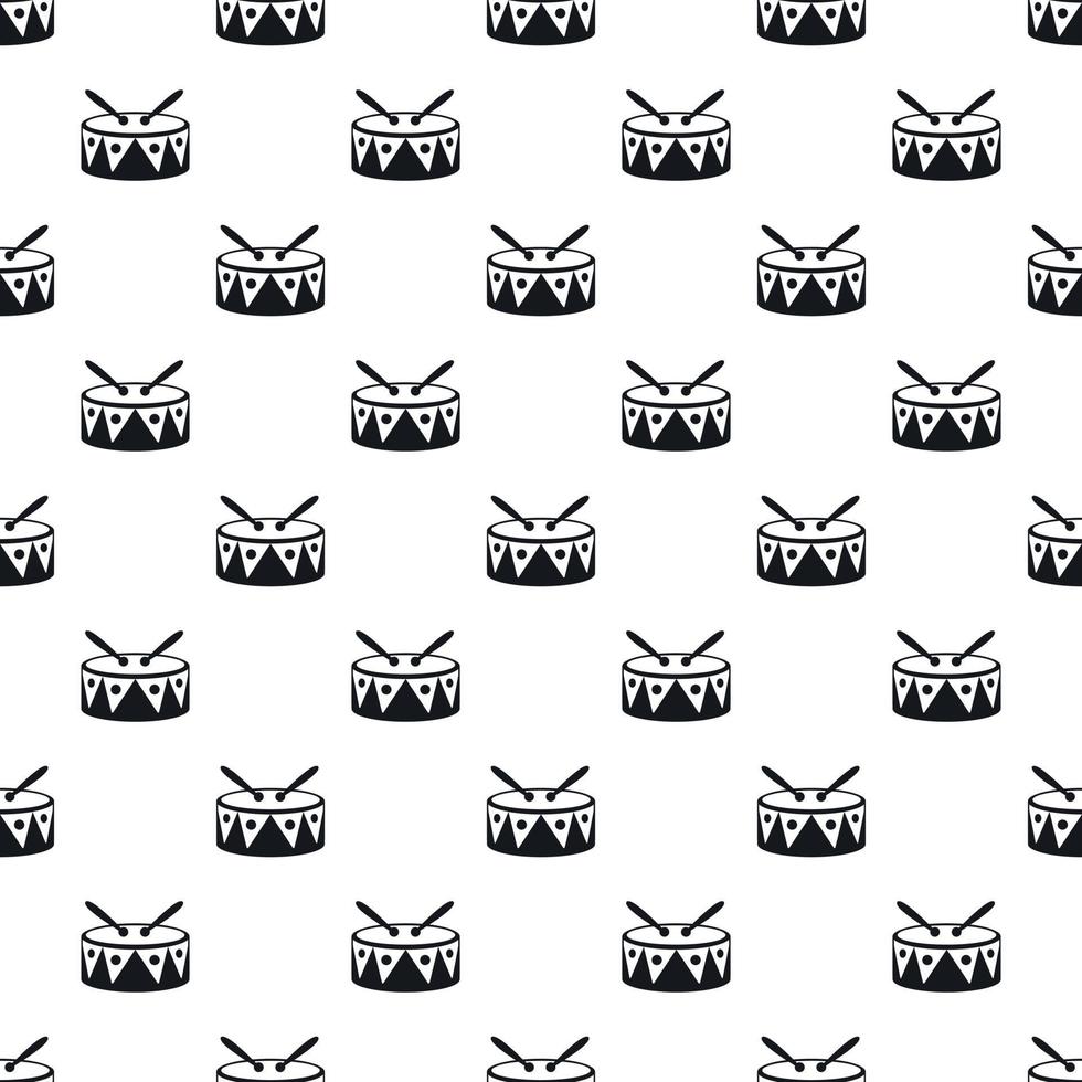 Drum and drumsticks pattern, simple style vector