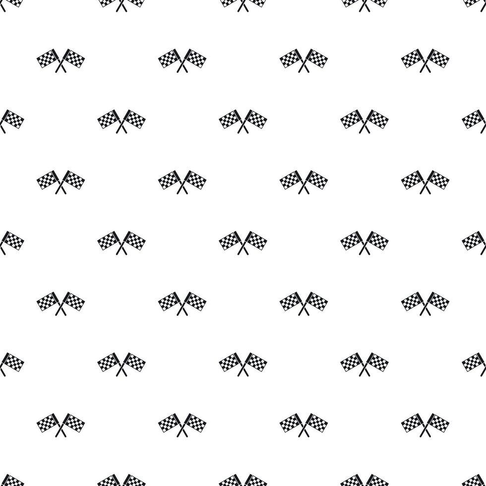 Crossed chequered flags pattern, simple style vector