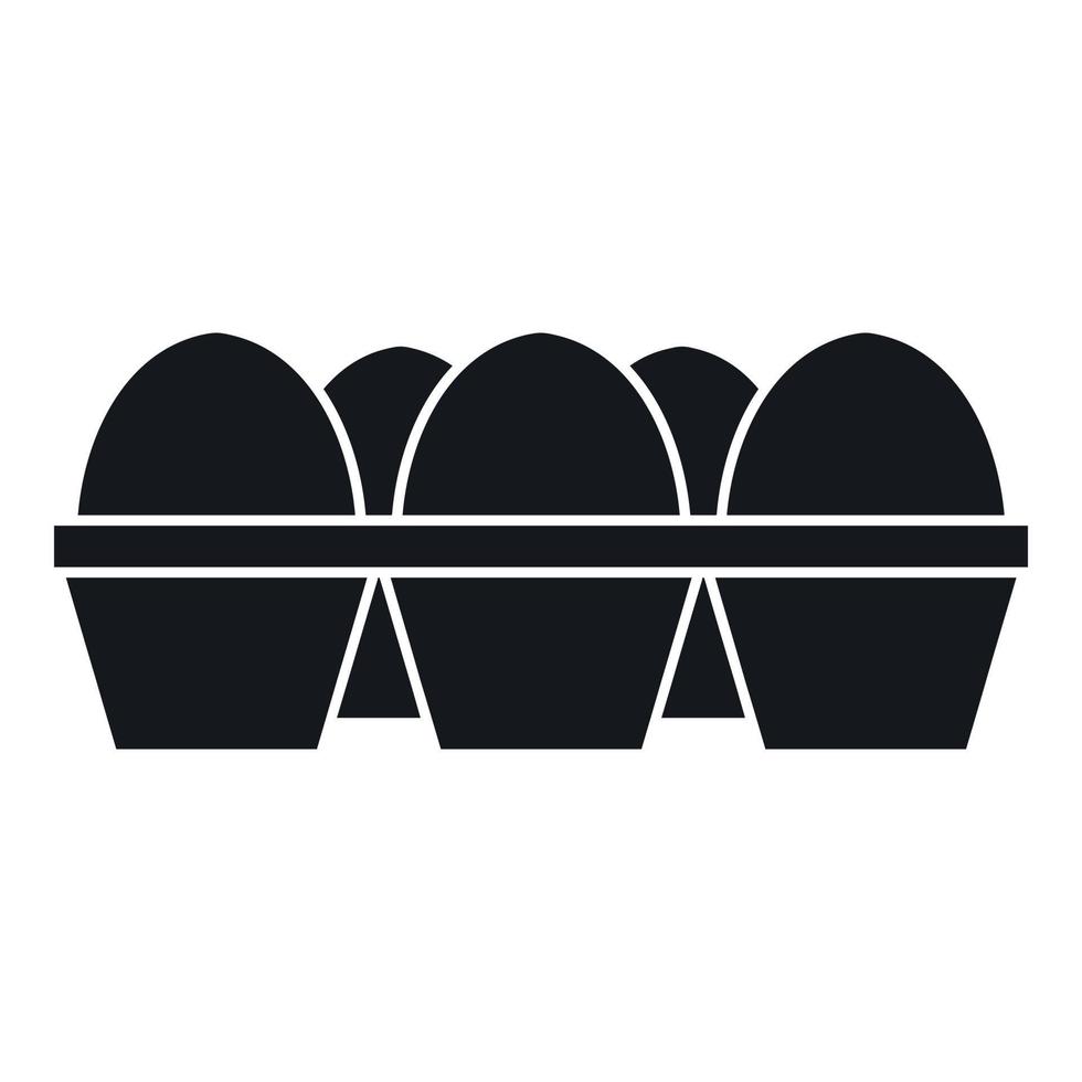 Eggs in carton package icon, simple style vector