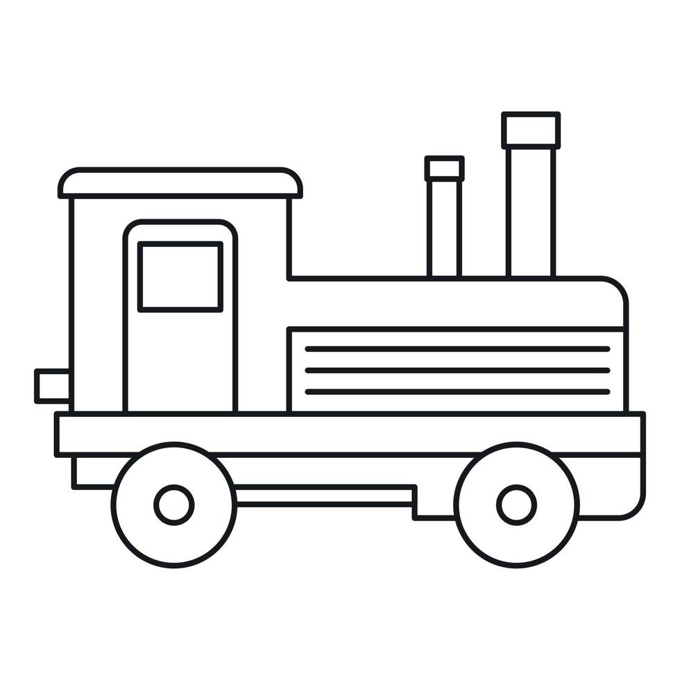 Locomotive icon, outline style vector