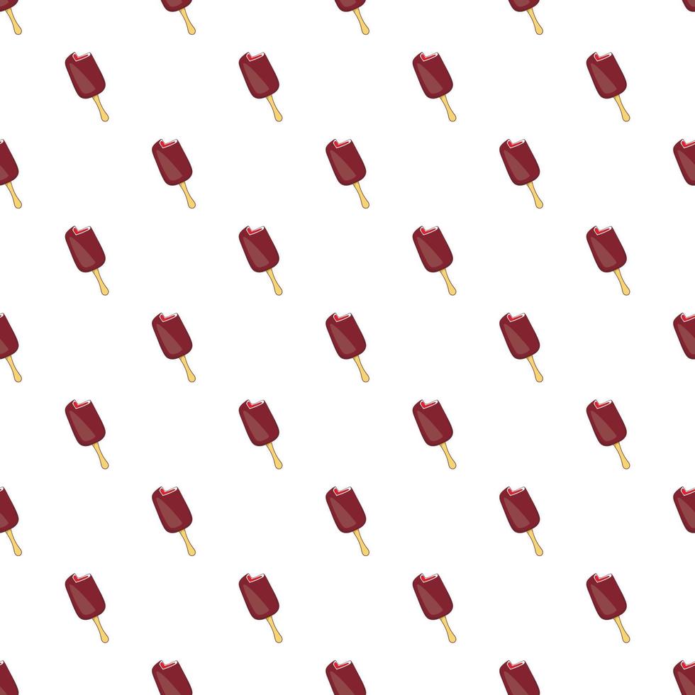 Chocolate ice cream on stick pattern cartoon style vector