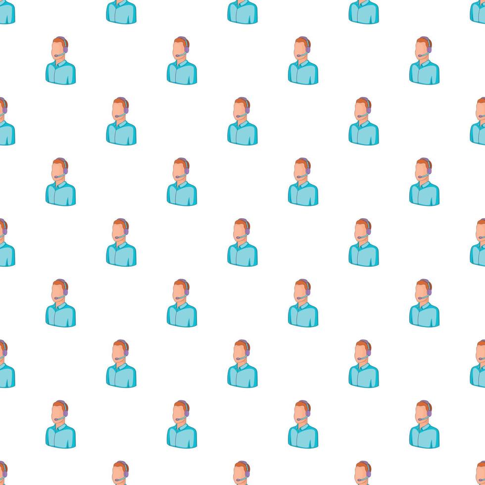 Support phone operator in headset pattern vector