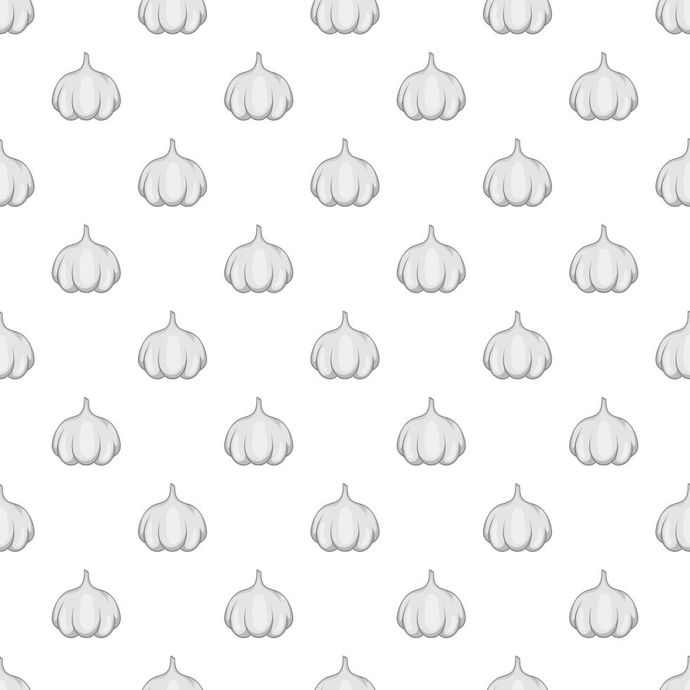 Garlic pattern, cartoon style vector
