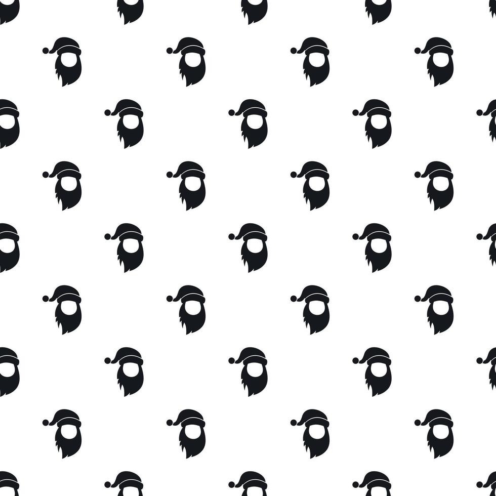 Santa hat and beard pattern, simple style vector