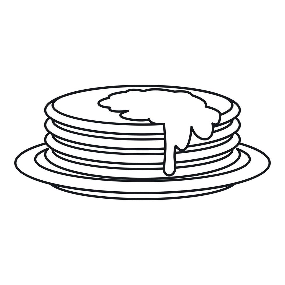 Pancakes icon, outline style vector