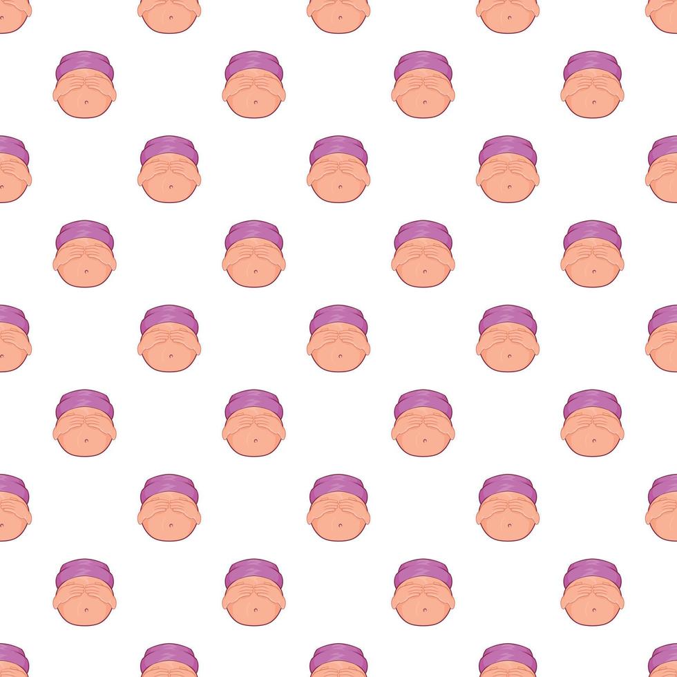 Pregnant belly pattern, cartoon style vector