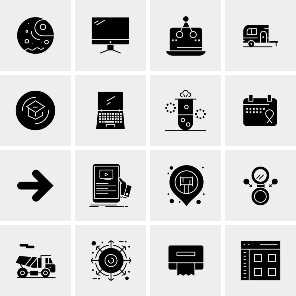 16 iconos de negocios universales vector ilustración de icono creativo para usar en proyectos relacionados con la web y dispositivos móviles