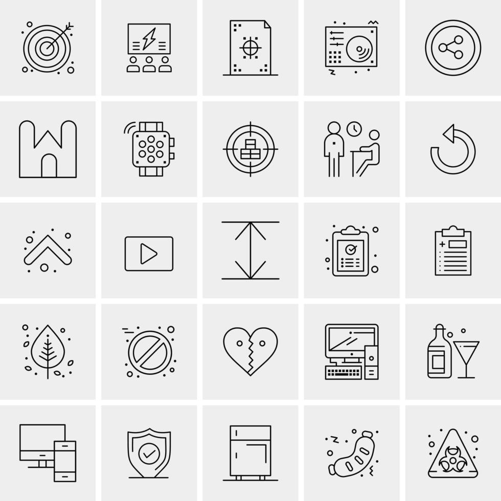 25 iconos de negocios universales vector ilustración de icono creativo para usar en proyectos relacionados con la web y dispositivos móviles