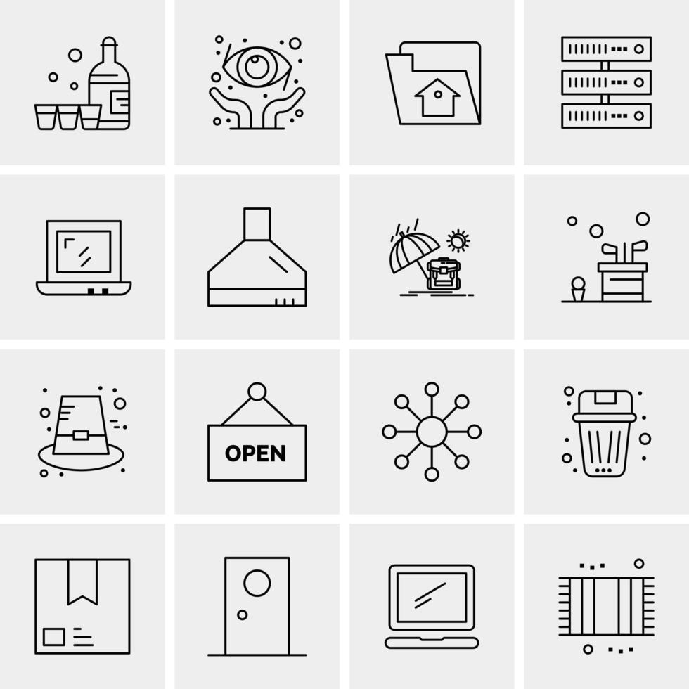 16 iconos de negocios universales vector ilustración de icono creativo para usar en proyectos relacionados con la web y dispositivos móviles