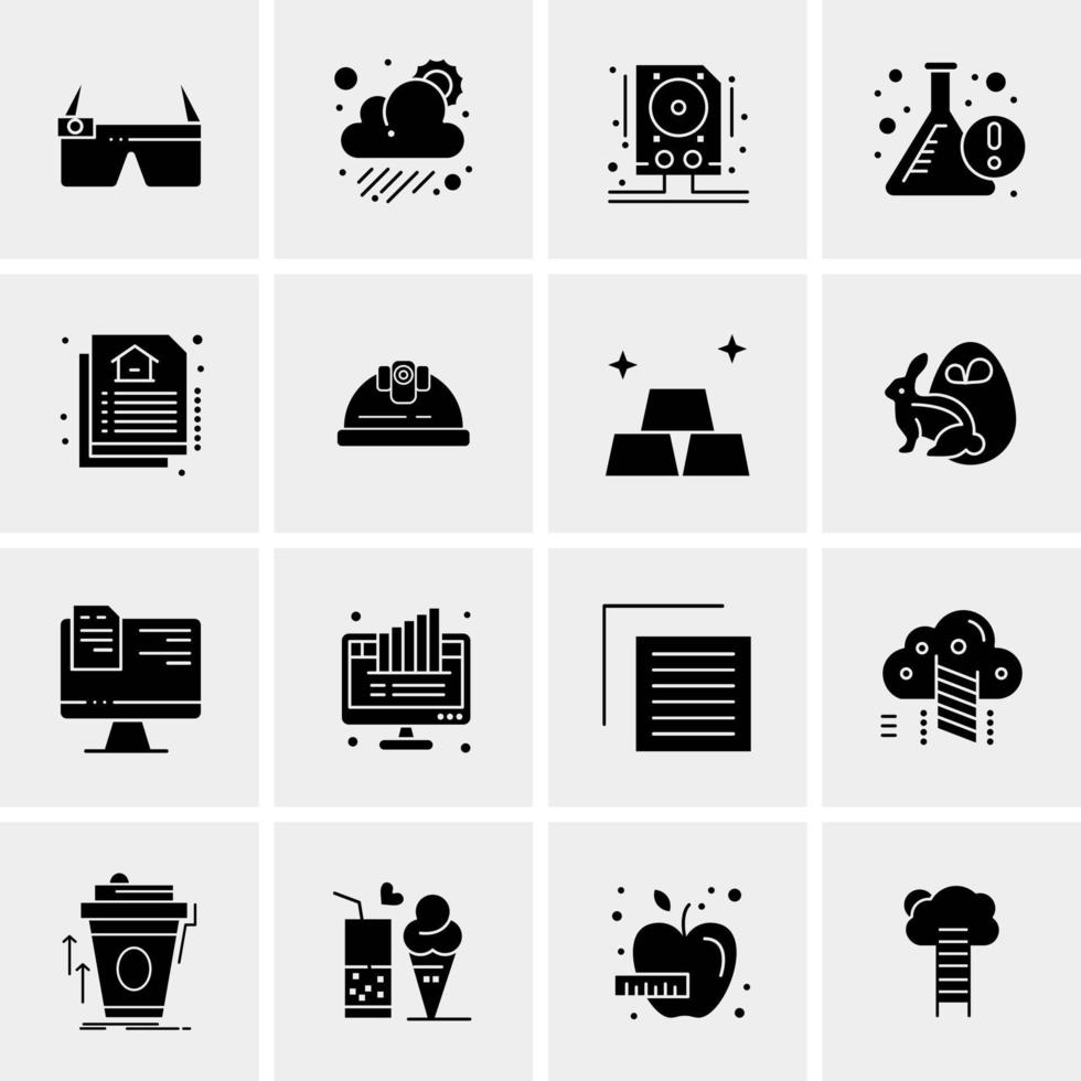 16 iconos de negocios universales vector ilustración de icono creativo para usar en proyectos relacionados con la web y dispositivos móviles