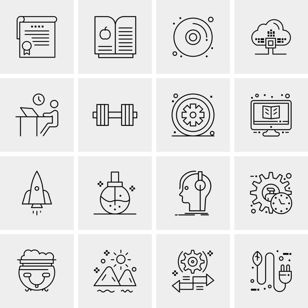 16 iconos de negocios universales vector ilustración de icono creativo para usar en proyectos relacionados con la web y dispositivos móviles