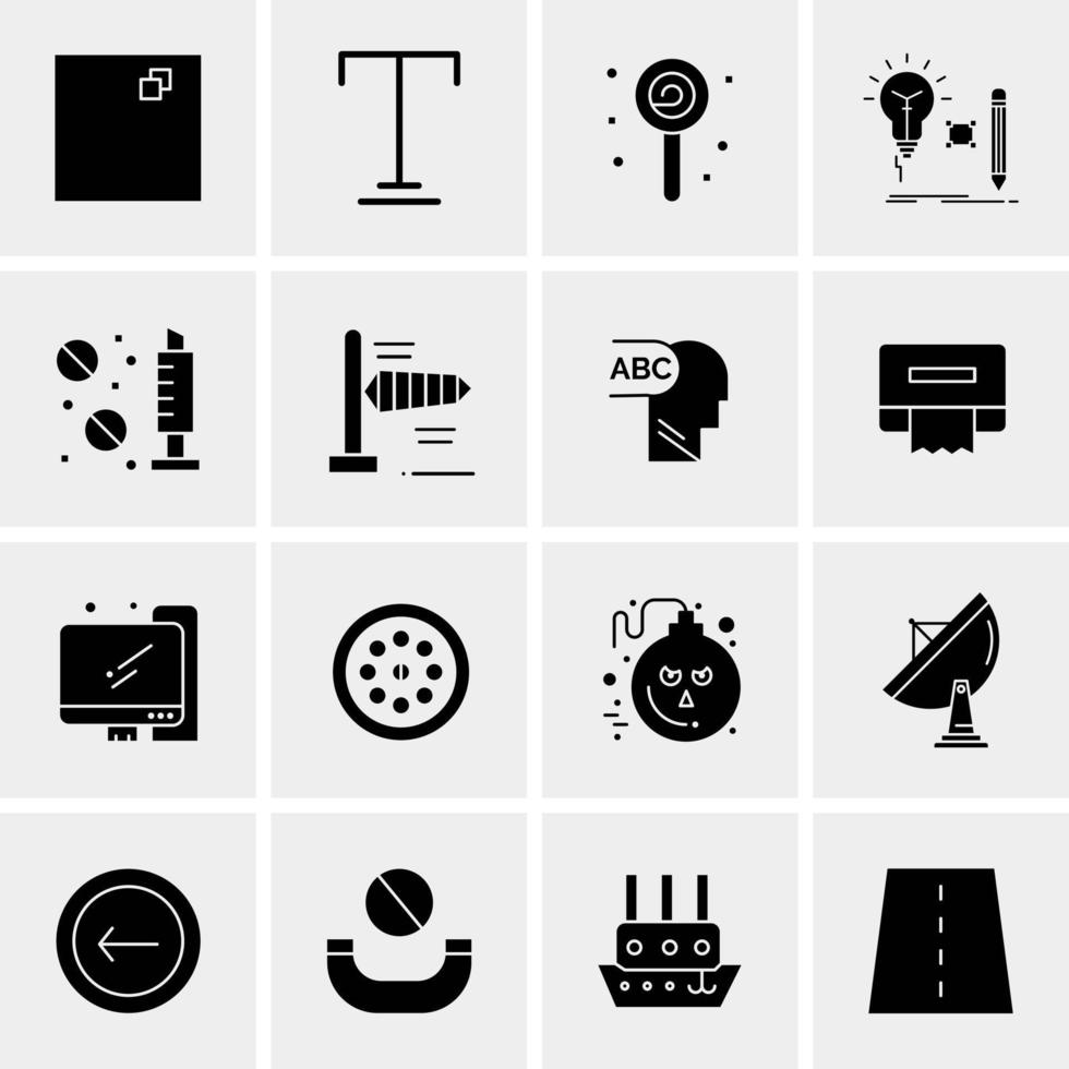 16 iconos de negocios universales vector ilustración de icono creativo para usar en proyectos relacionados con la web y dispositivos móviles