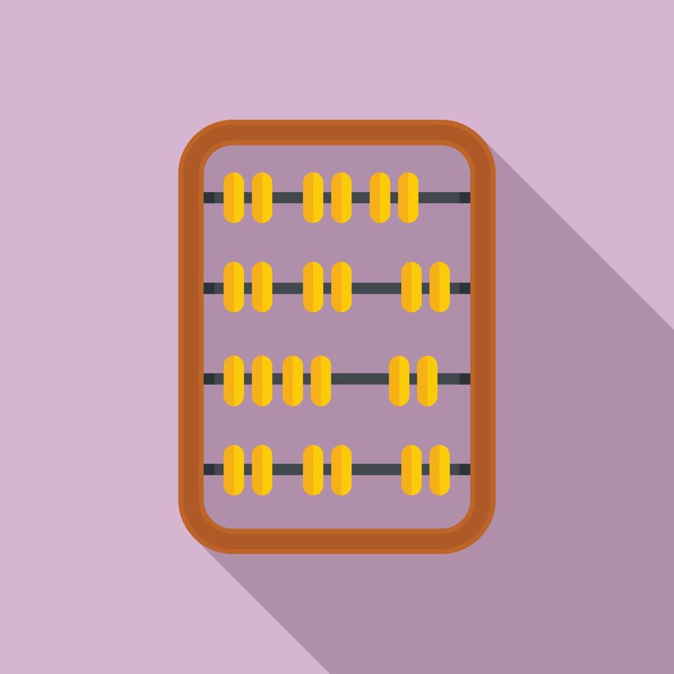 Wood abacus icon, flat style vector