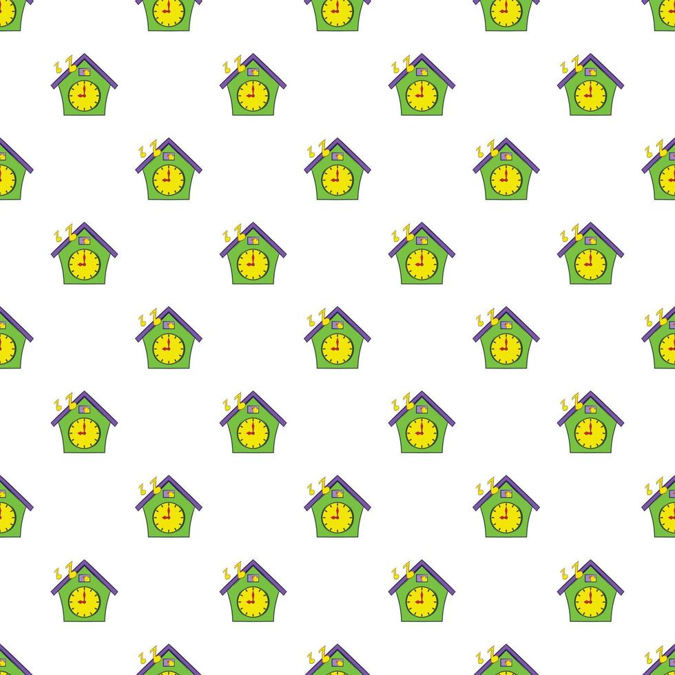Cuckoo clock pattern, cartoon style vector