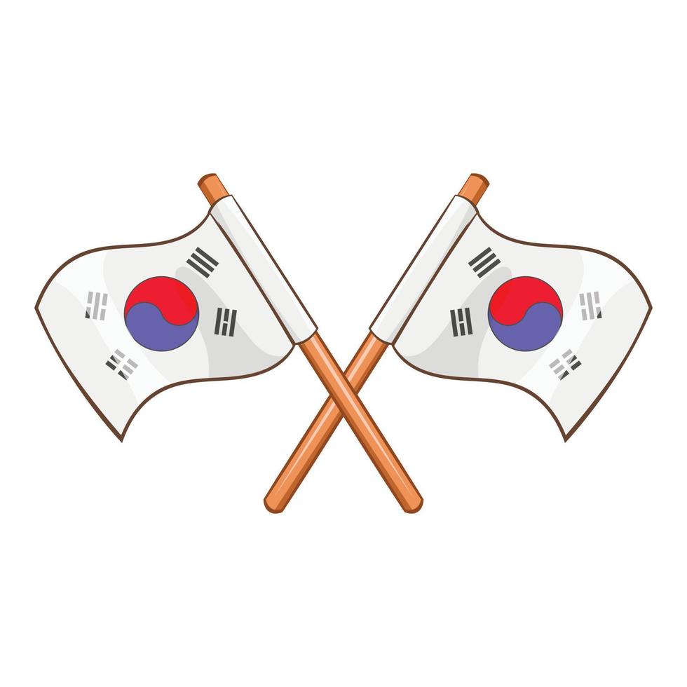 icono de banderas de corea del sur, estilo de dibujos animados vector