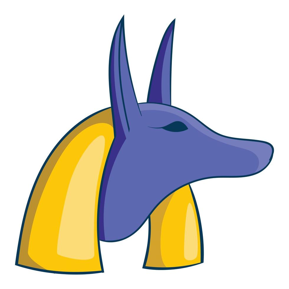 Ancient egyptian god Anubis icon, cartoon style vector