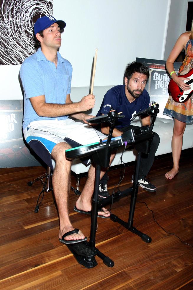 Zachary Levi and Joshua Gomez Chuck Kickoff party presented by Guitar Hero Five Roosevelt Hotel Pool Los Angeles, CA October 10, 2009 photo