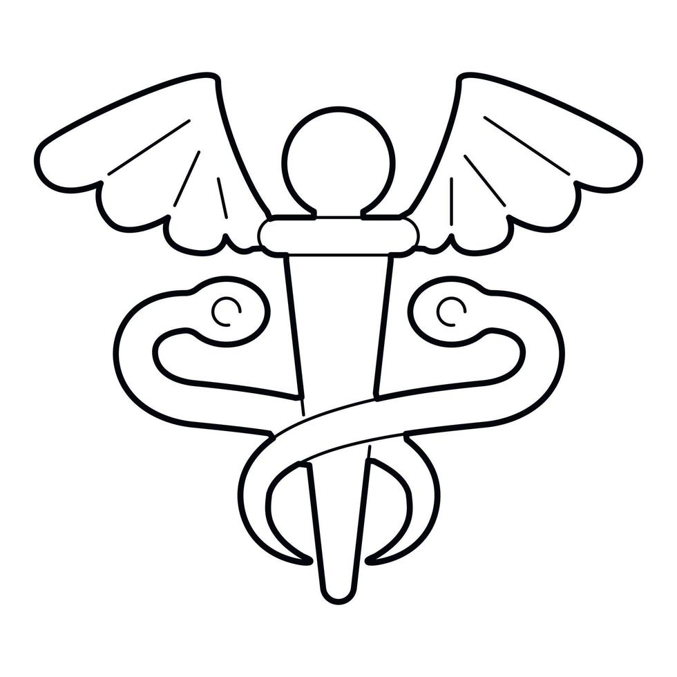 icono de medicina de signo, estilo de contorno vector