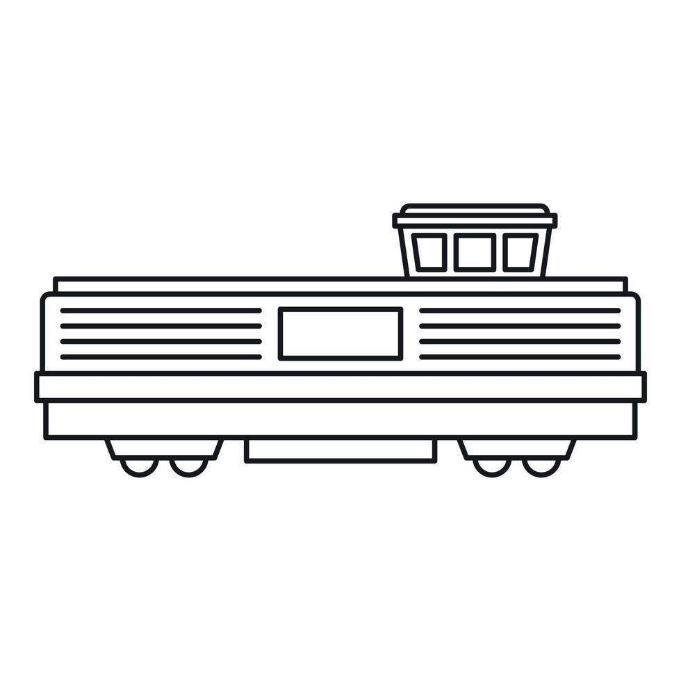 icono de tren de carga, estilo de esquema vector