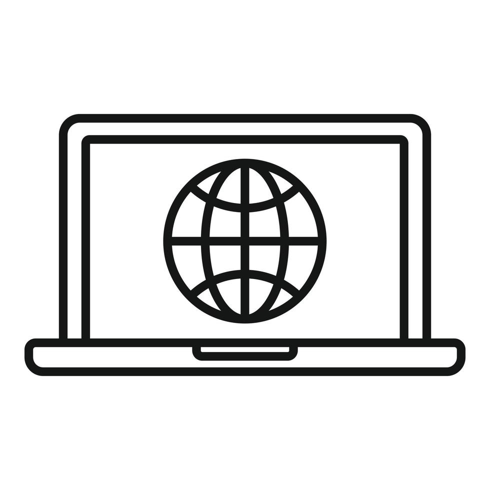 Laptop web network icon, outline style 14701175 Vector Art at Vecteezy