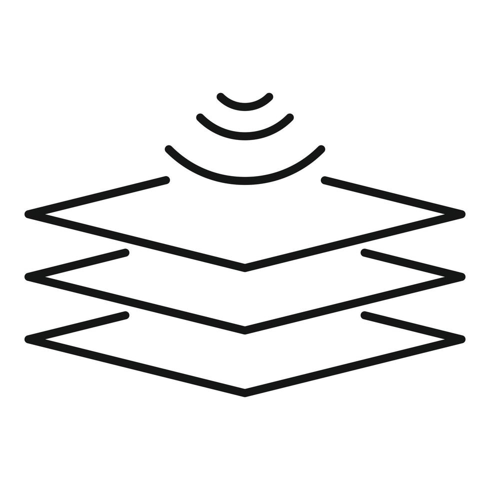 Audio absorption panel icon, outline style vector