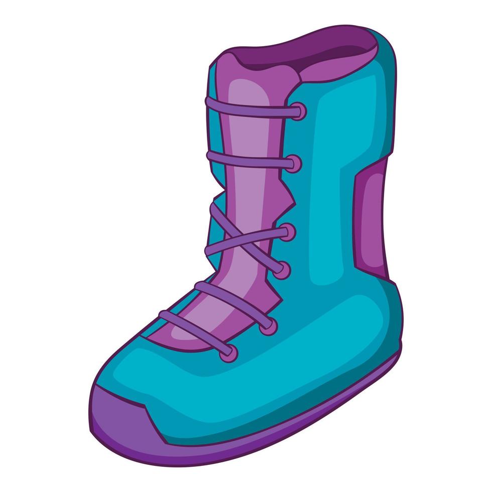 Boot for snowboarding icon, cartoon style vector