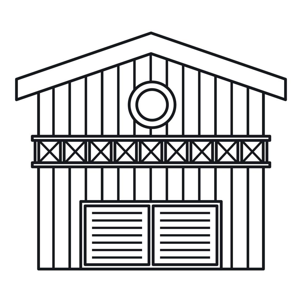 Barn for animals icon, outline style vector