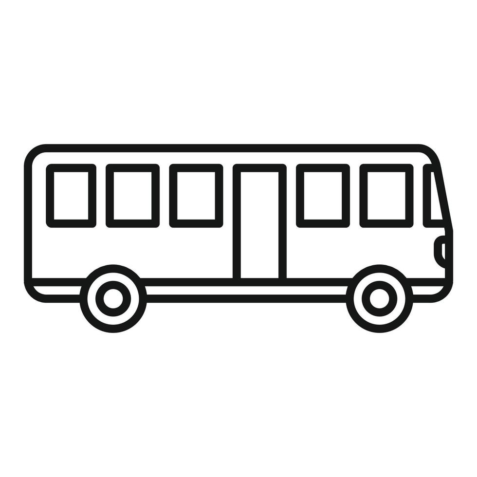 icono de autobús de autostop, estilo de esquema vector