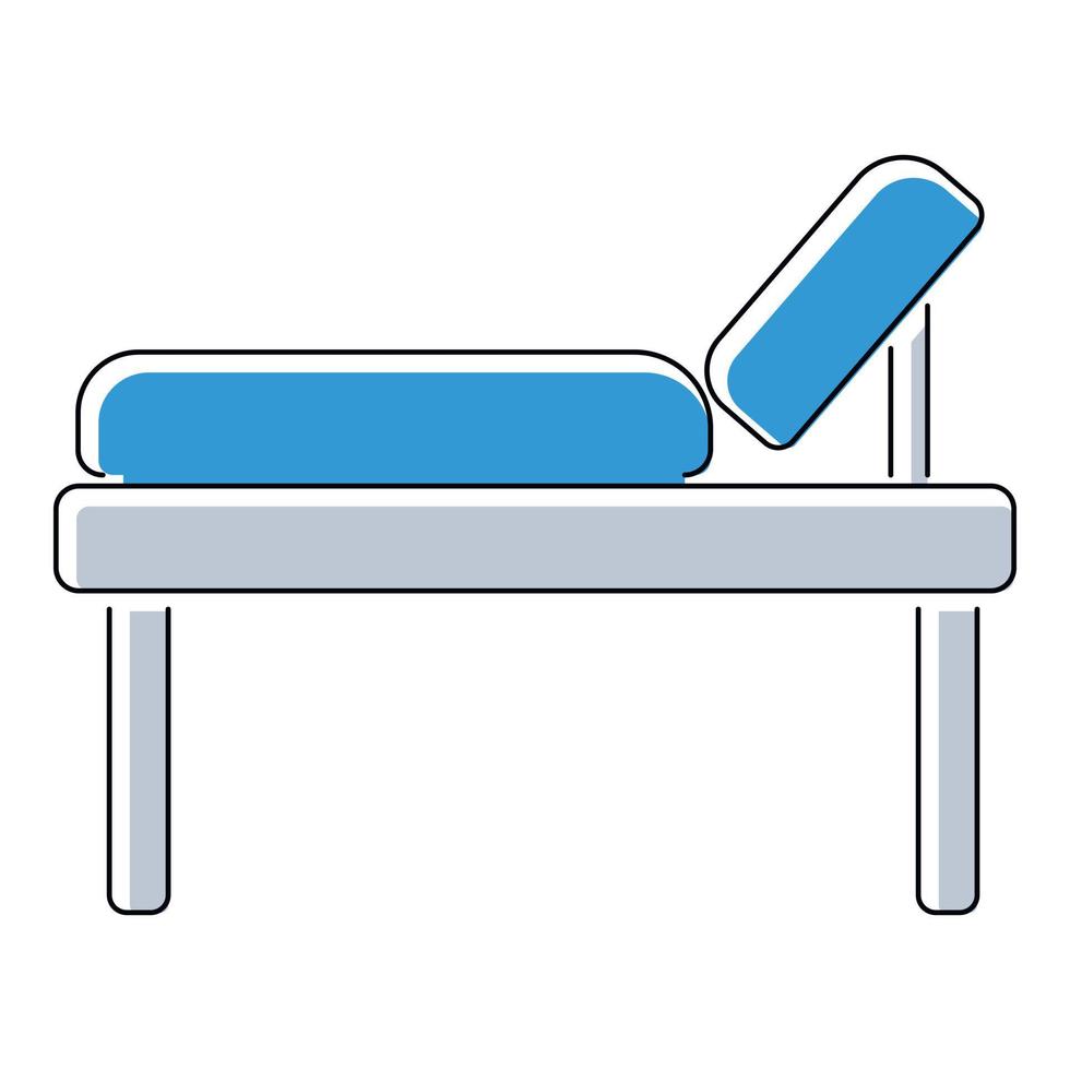 Medical bed icon, flat style vector