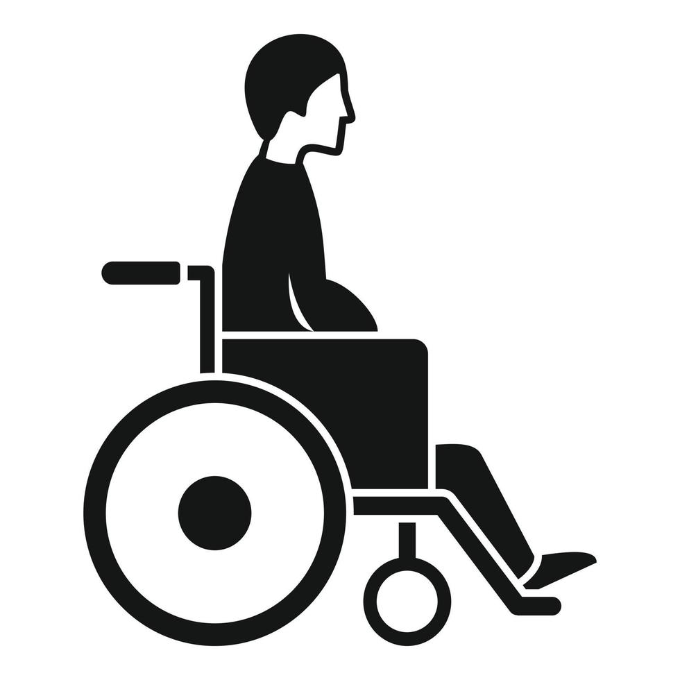 Man in wheelchair icon, simple style vector