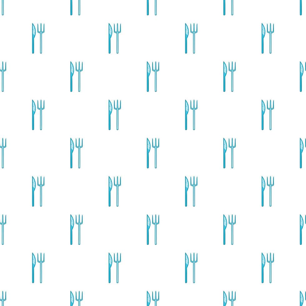 Fork and spoon pattern, cartoon style vector