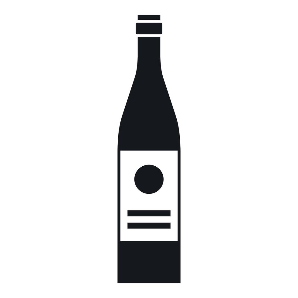 Wine bottle icon, simple style vector