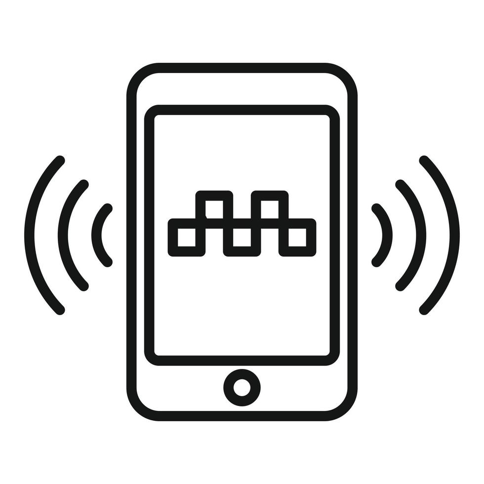 Call unmanned taxi icon, outline style vector