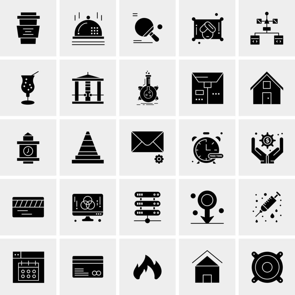 25 iconos de negocios universales vector ilustración de icono creativo para usar en proyectos relacionados con la web y dispositivos móviles