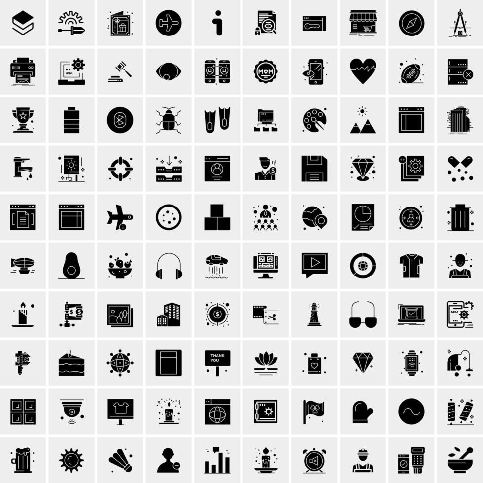 Set of 100 Universal Icons vector