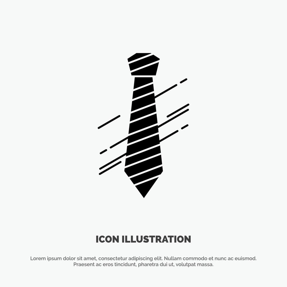 Tie Business Dress Fashion Interview solid Glyph Icon vector