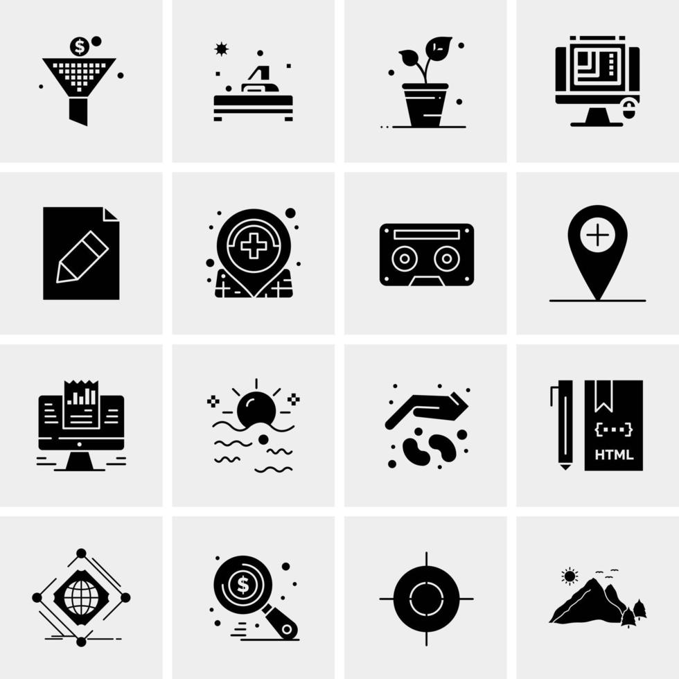 16 Universal Business Icons Vector Creative Icon Illustration to use in web and Mobile Related project